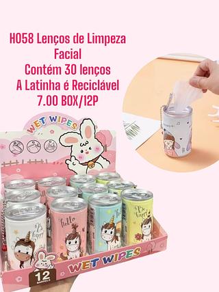 Lencos ce Limpeza Facial Contém 30 lenços A Latinha é Reciclável(cor sortido)