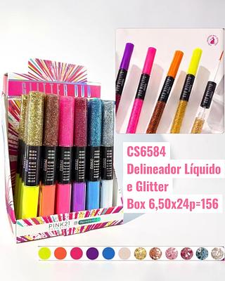 Delineador Líquido e Glitter