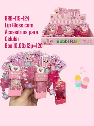Lip Gloss com Acessórios para Celular (Cor sortido)