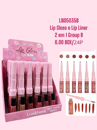 Lip Gloss e Lip Liner 2 em 1 Group B(cor sortido)