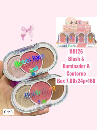 Blush & lluminador & Contorno (cor sortido)