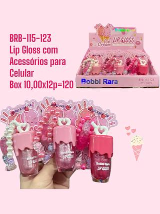 Lip Gloss com Acessórios para Celular (Cor sortido )