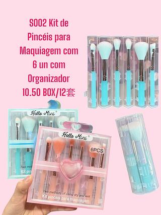 Kit de Pincéis para Maquiagem com 6 un com Organizador(cor sortido)