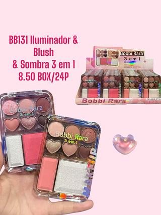 Iluminador & Blush & Sombra 3 em 1(cor sortido)
