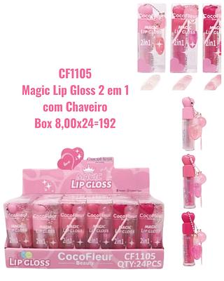 Magic Lip Gloss 2 em 1 com Chaveiro