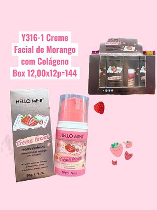 Creme Facial de Morango com Colágeno