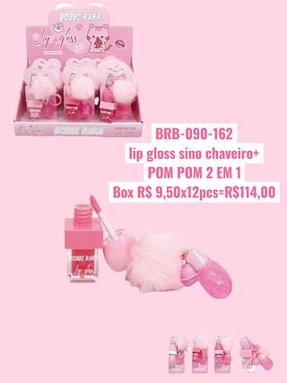 lip gloss sino chaveiro+ POM POM 2 EM 1 (cor sortido)