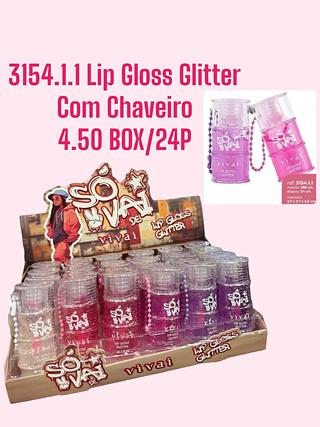 Lip Gloss Glitter Com Chaveiro(cor sortido)