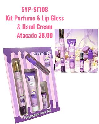 Kit Perfume & Lip Gloss & Creme de mão