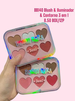 Blush & Iluminador & Contorno 3 em 1