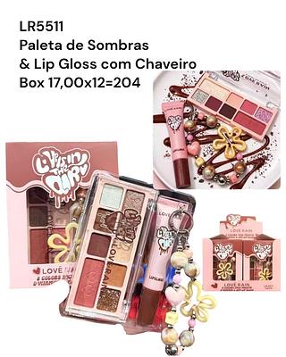 Paleta de Sombras & Lip Gloss com Chaveiro