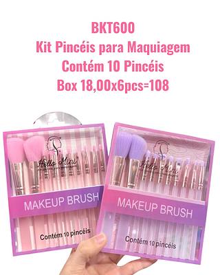 Kit Pincéis para Maquiagem Contém 10 Pincéis