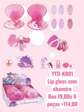 Lip gloss com chaveiro(cor sortido)