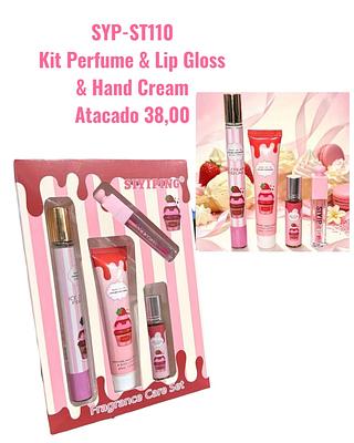Kit Perfume & Lip Gloss & Creme de mão
