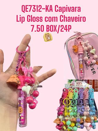 Capivara Lip Gloss com Chaveiro( cor sortido)