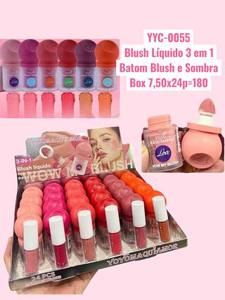 Blush Líquido 3 em 1 Batom Blush e Sombra(cor sortido)