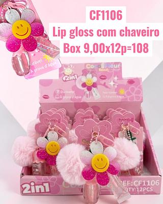 Lip gloss com chaveiro